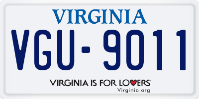VA license plate VGU9011