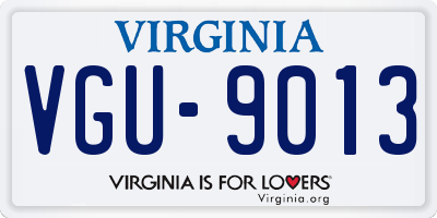 VA license plate VGU9013