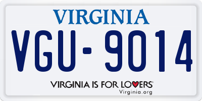 VA license plate VGU9014