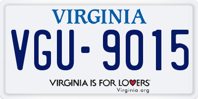 VA license plate VGU9015