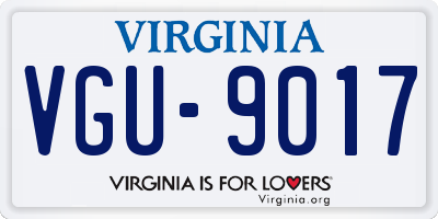 VA license plate VGU9017