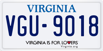 VA license plate VGU9018