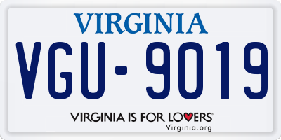 VA license plate VGU9019