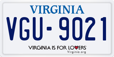 VA license plate VGU9021