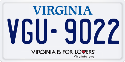 VA license plate VGU9022