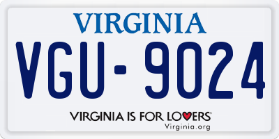 VA license plate VGU9024
