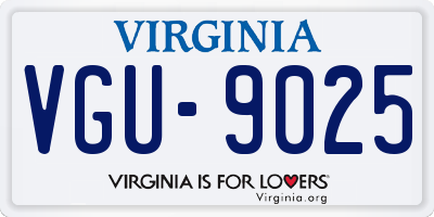 VA license plate VGU9025