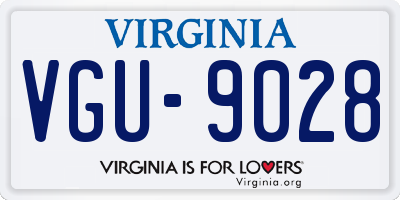 VA license plate VGU9028