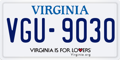 VA license plate VGU9030
