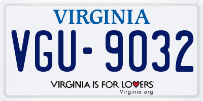 VA license plate VGU9032
