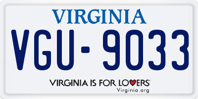 VA license plate VGU9033