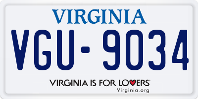 VA license plate VGU9034