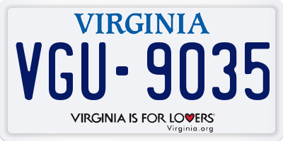 VA license plate VGU9035