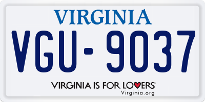 VA license plate VGU9037