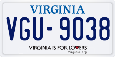 VA license plate VGU9038