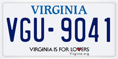 VA license plate VGU9041