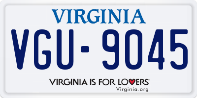 VA license plate VGU9045