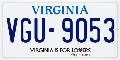VA license plate VGU9053