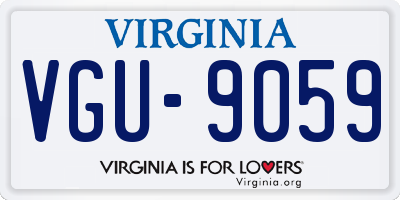 VA license plate VGU9059