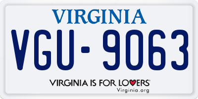 VA license plate VGU9063