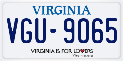 VA license plate VGU9065