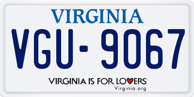 VA license plate VGU9067