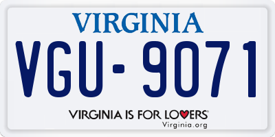 VA license plate VGU9071
