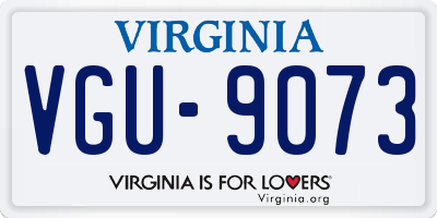 VA license plate VGU9073