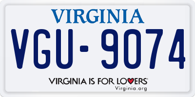 VA license plate VGU9074