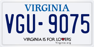 VA license plate VGU9075