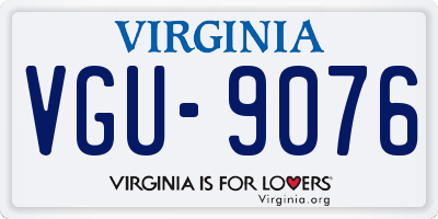 VA license plate VGU9076