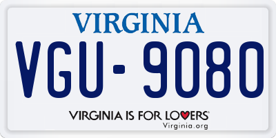 VA license plate VGU9080