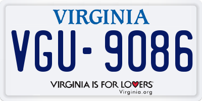 VA license plate VGU9086