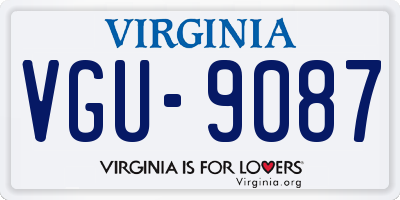 VA license plate VGU9087