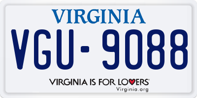 VA license plate VGU9088