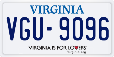 VA license plate VGU9096