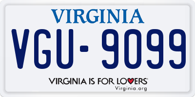 VA license plate VGU9099