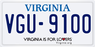 VA license plate VGU9100