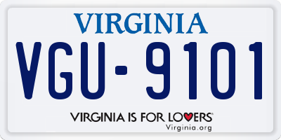 VA license plate VGU9101