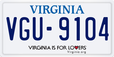 VA license plate VGU9104