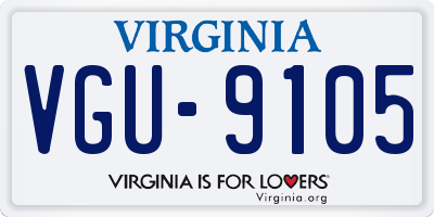 VA license plate VGU9105