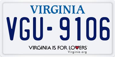 VA license plate VGU9106