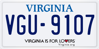 VA license plate VGU9107
