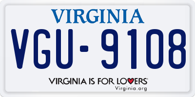 VA license plate VGU9108
