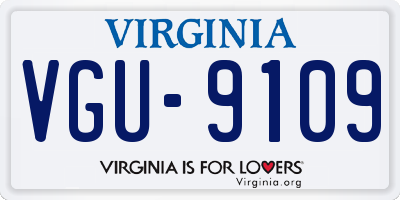 VA license plate VGU9109