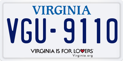 VA license plate VGU9110