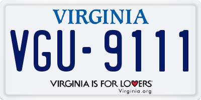VA license plate VGU9111