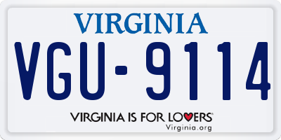 VA license plate VGU9114