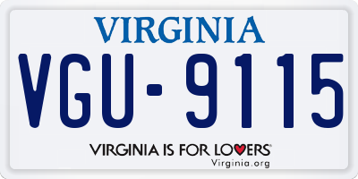 VA license plate VGU9115