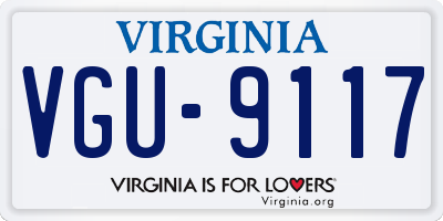 VA license plate VGU9117